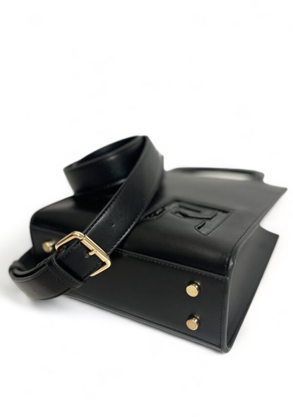 Handtas - Zwart Croco Patroon - Afbeelding 5