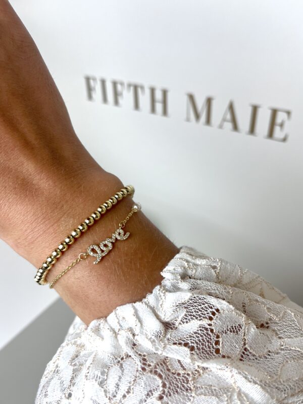 Subtiele Zircon Love Armband met Parel