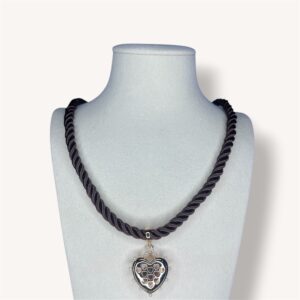 Amber Rope Ketting met Pearl Heart