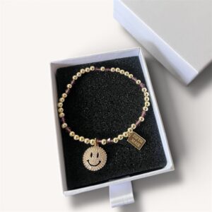 Armband rose met smiley