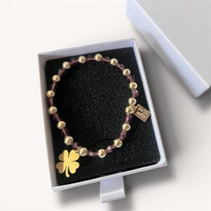 Armband Rose Mix met klavervier