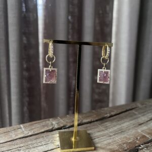 oorbellen charm - rose