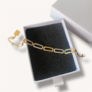 Armband Paperclip Strass